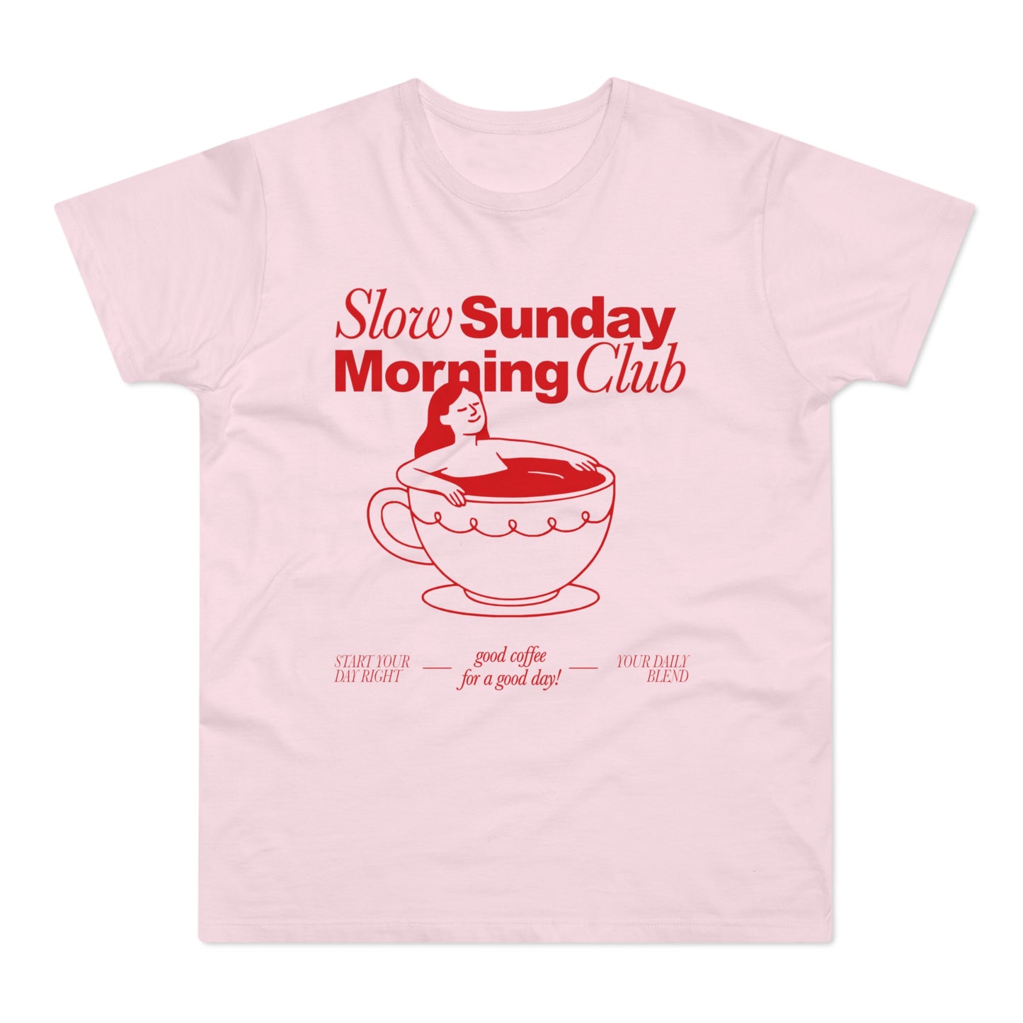 Kaffee T-Shirt • Slow Morning Club Shirt • Cozy Sunday Tshirt mit Retro Design • Geschenk für Kaffeeliebhaber & Morgenmuffel • Espresso Tee