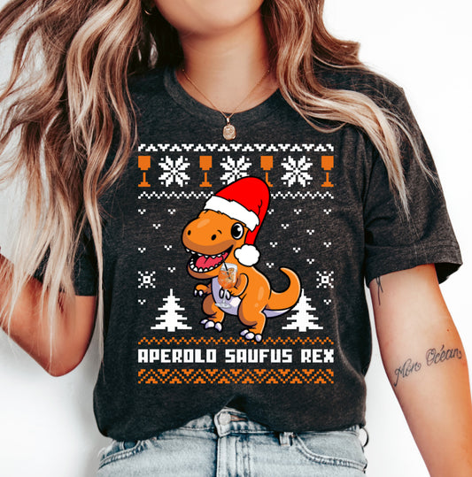 Aperolo Saufus Rex Shirt • Aperol Spritz Christmas Tshirt • Lustiges Weihnachts-Shirt Aperol • Ugly Christmas Geschenkidee Weihnachten Mann