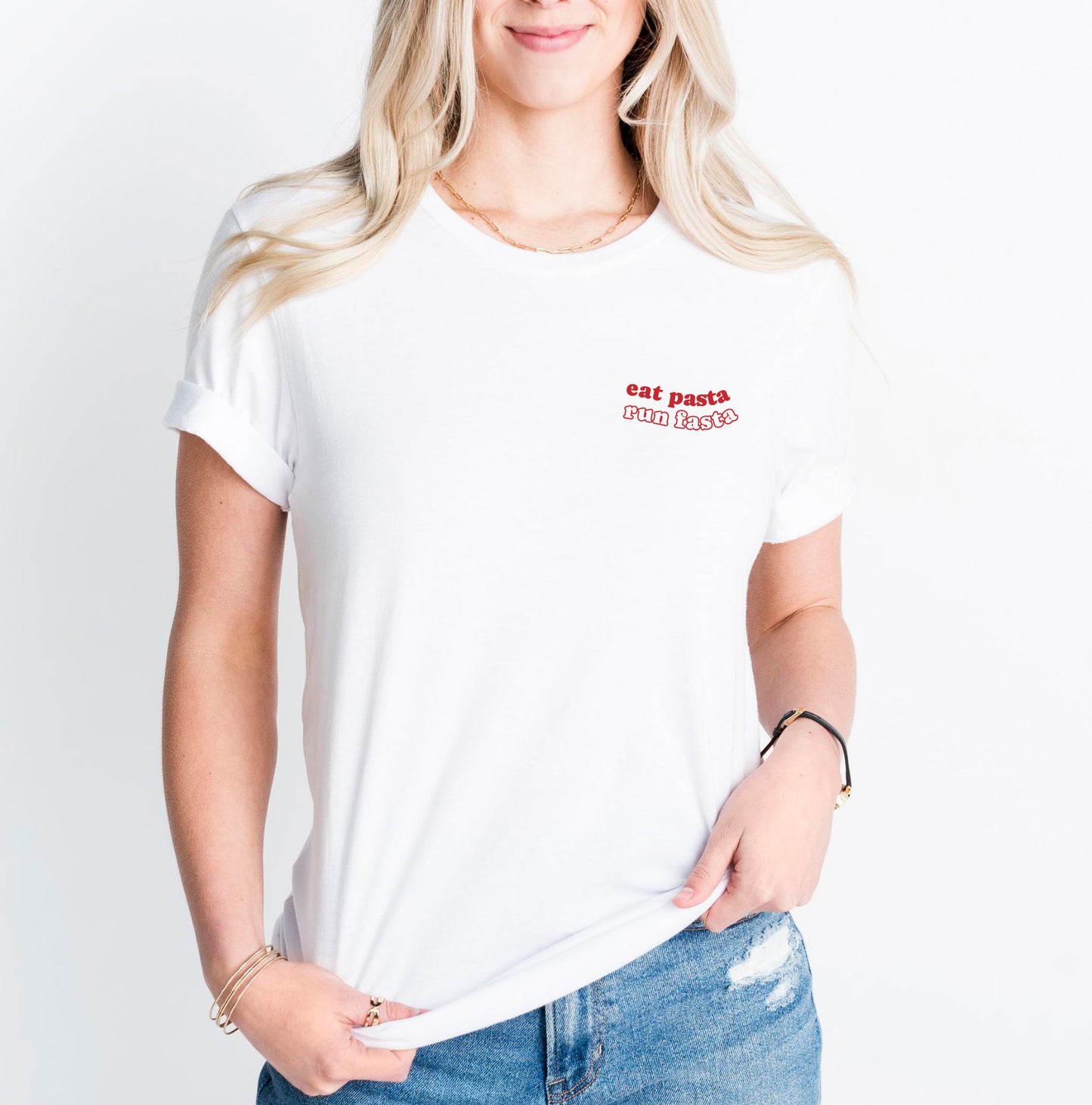 Eat Pasta Run Fasta Tshirt • Wavy Quote Shirt • Funny Pasta Quote • Spaghetti Lover T-Shirt • Trendy Gift • Aesthetic Pinterest Tshirt