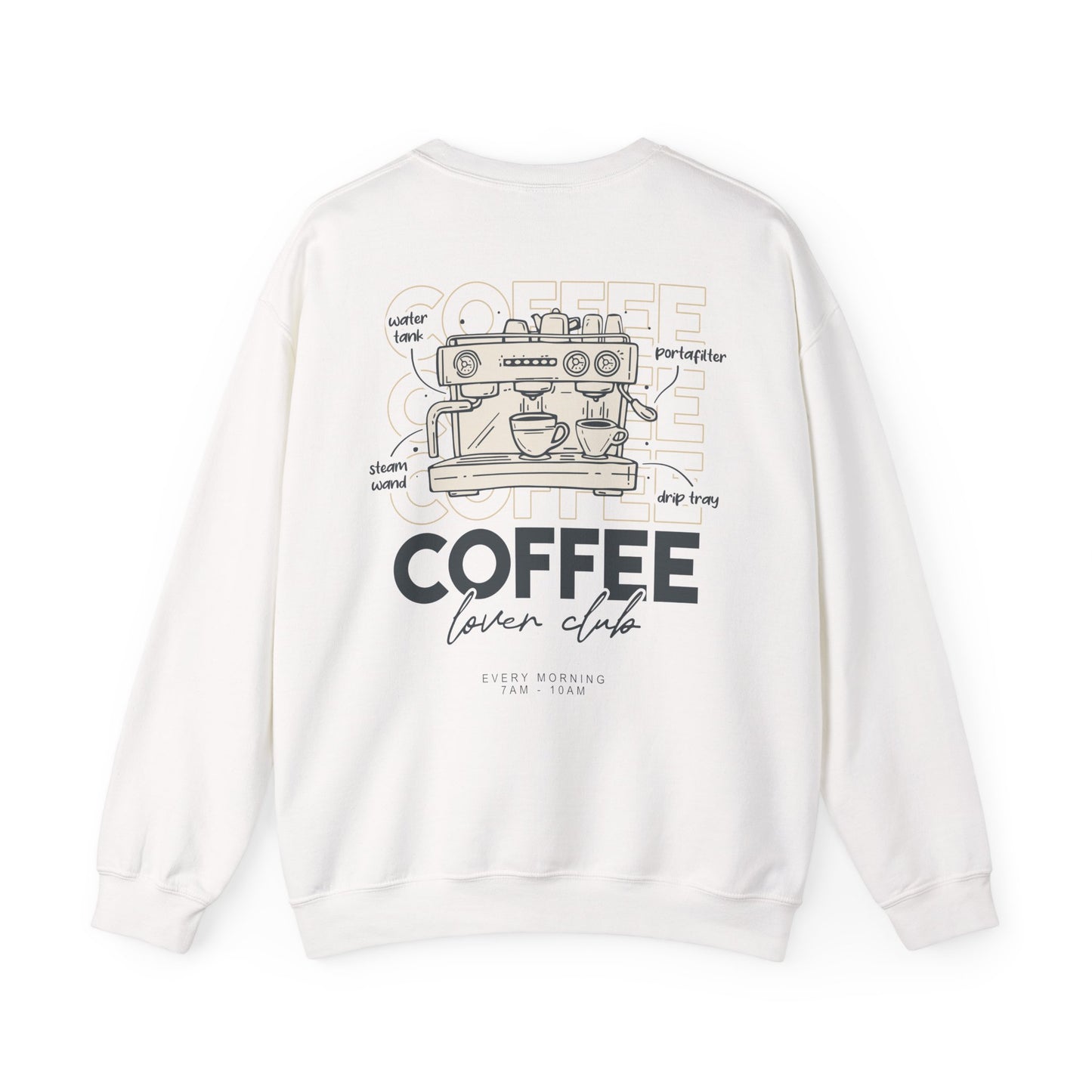 Coffee Lover Club Sweater • Barista Pullover mit Kaffeemaschine Print • Geschenk Kaffeeliebhaber • Cozy Unisex Sweatshirt für Coffee Addicts