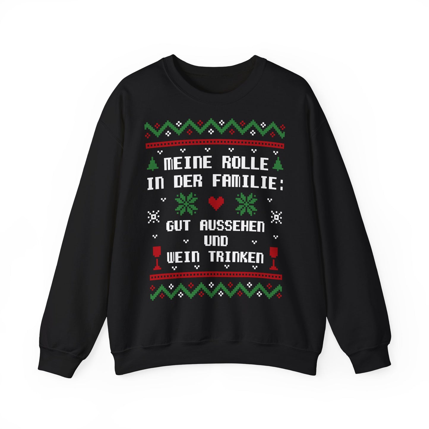 Meine Rolle in der Familie Pullover Wein • Lustiger Weihnachts Sweater • Weinliebhaber Weihnachtspullover Damen • Ugly Christmas Sweater