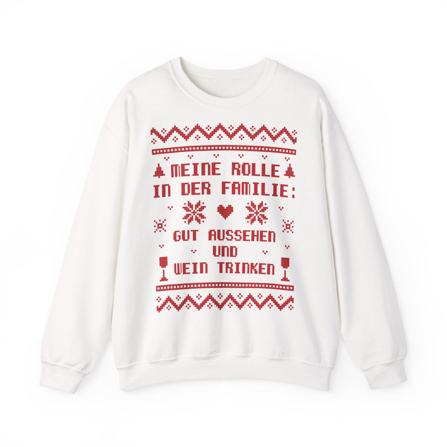 Meine Rolle in der Familie Pullover Wein • Lustiger Weihnachts Sweater • Weinliebhaber Weihnachtspullover Damen • Ugly Christmas Sweater