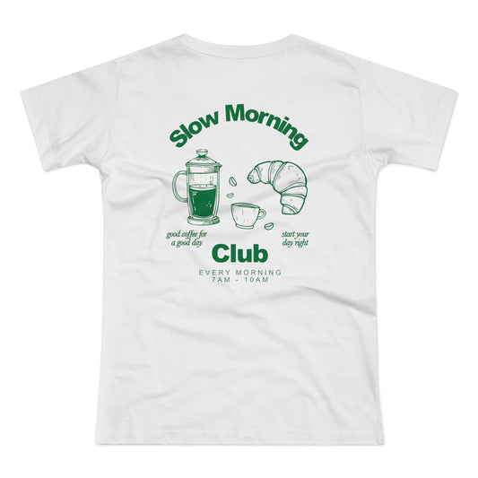 Coffee Breakfast Club Shirt Slow Morning Club • Coffee Lover Shirt • Croissant Coffee Tee • Brunch Shirt Women • Cafe Outfit Aesthetic