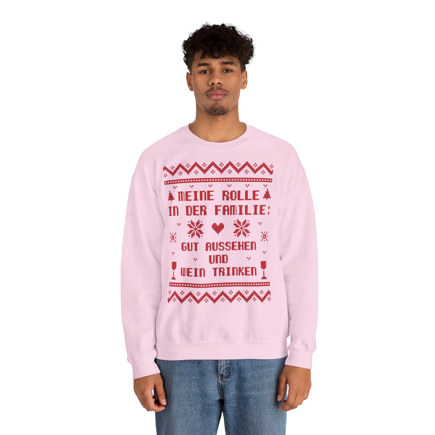 Meine Rolle in der Familie Pullover Wein • Lustiger Weihnachts Sweater • Weinliebhaber Weihnachtspullover Damen • Ugly Christmas Sweater