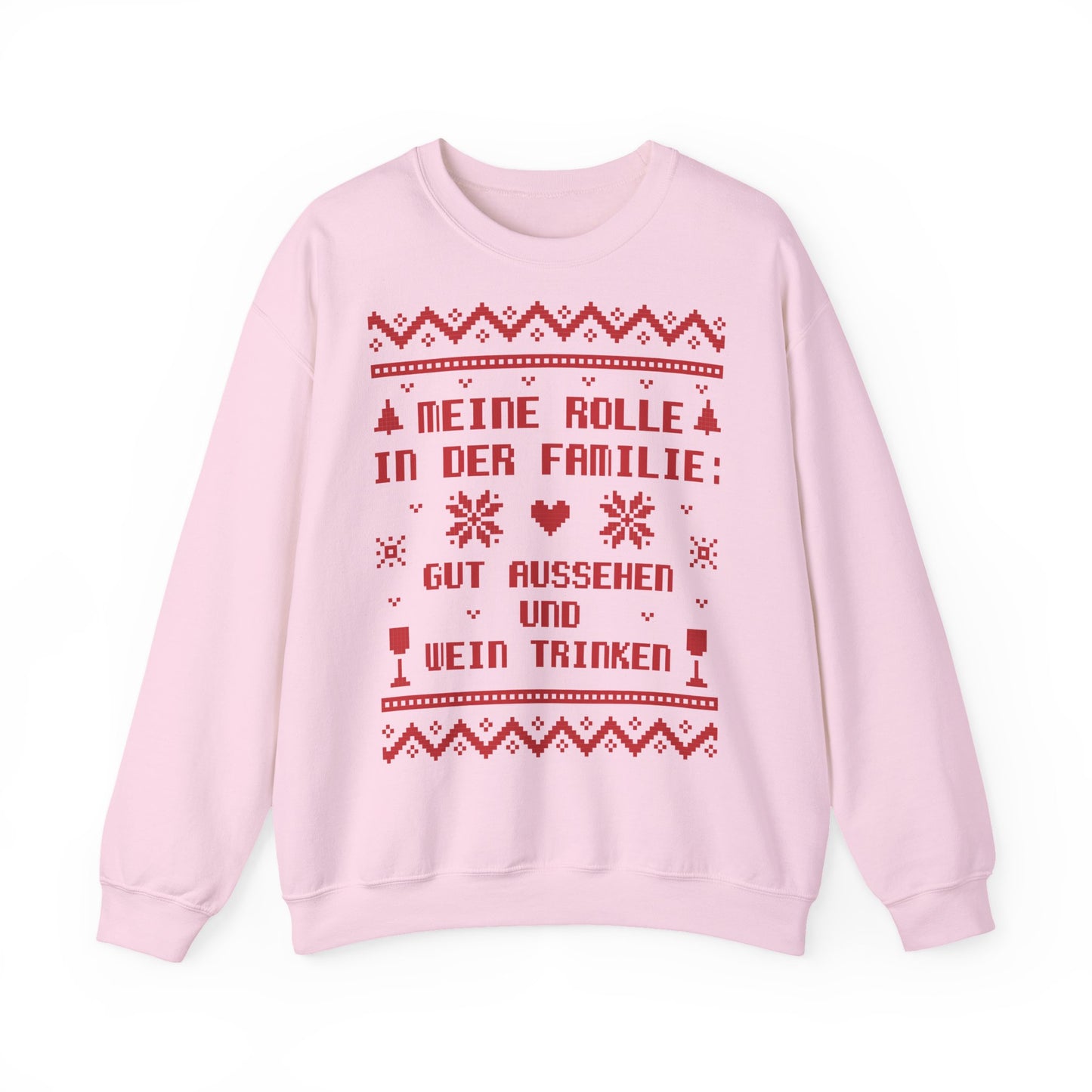 Meine Rolle in der Familie Pullover Wein • Lustiger Weihnachts Sweater • Weinliebhaber Weihnachtspullover Damen • Ugly Christmas Sweater