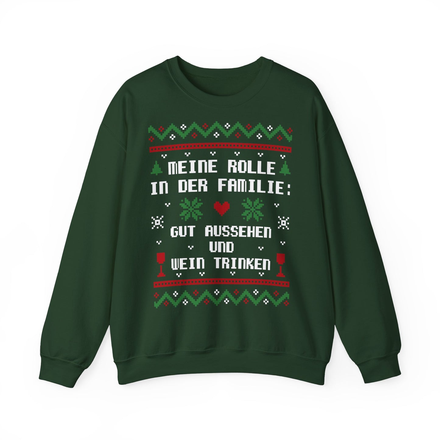 Meine Rolle in der Familie Pullover Wein • Lustiger Weihnachts Sweater • Weinliebhaber Weihnachtspullover Damen • Ugly Christmas Sweater