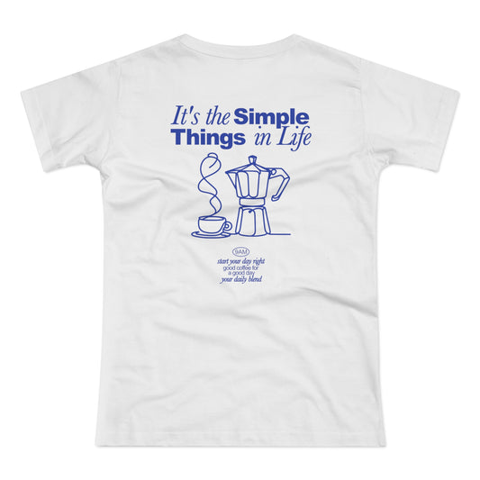 Coffee Shirt Herren • It's the Simple Things in Life • Kaffee Tshirt mit Mokkakanne • Barista Look für Alltag & Café Geschenk für Kaffeefans
