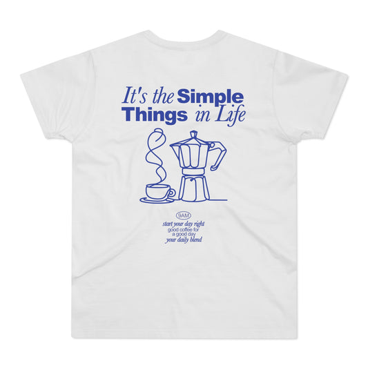 Coffee Shirt Herren • It's the Simple Things in Life • Kaffee Tshirt mit Mokkakanne • Barista Look für Alltag & Café Geschenk für Kaffeefans