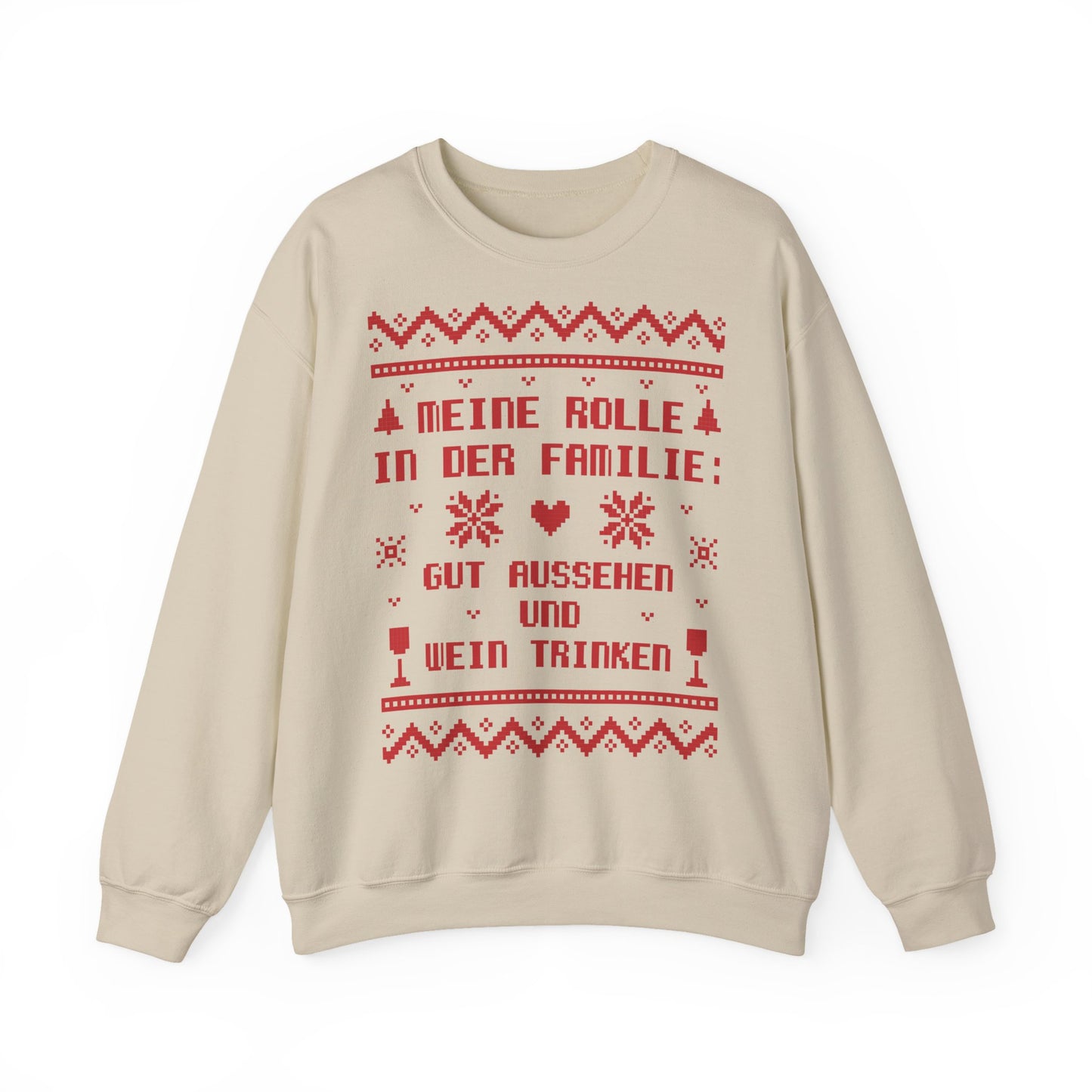Meine Rolle in der Familie Pullover Wein • Lustiger Weihnachts Sweater • Weinliebhaber Weihnachtspullover Damen • Ugly Christmas Sweater