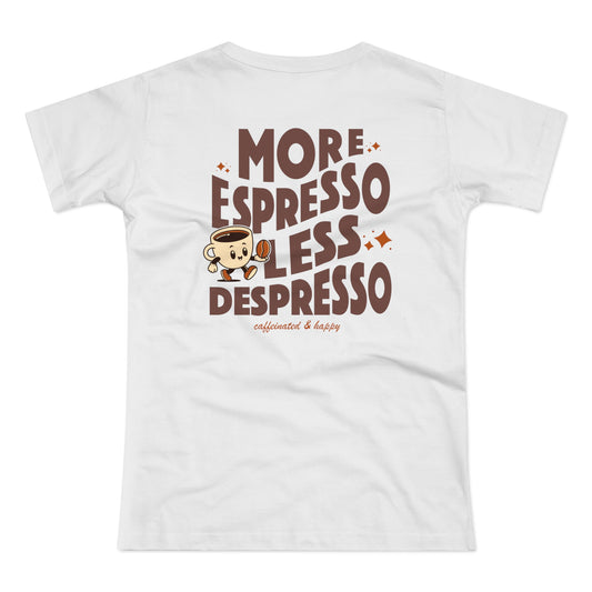More Espresso Less Depresso Shirt • Coffee Lover T Shirt mit Spruch • Cozy Kaffee Outfit für Alltag & Homeoffice • Geschenk für Kaffee Fans