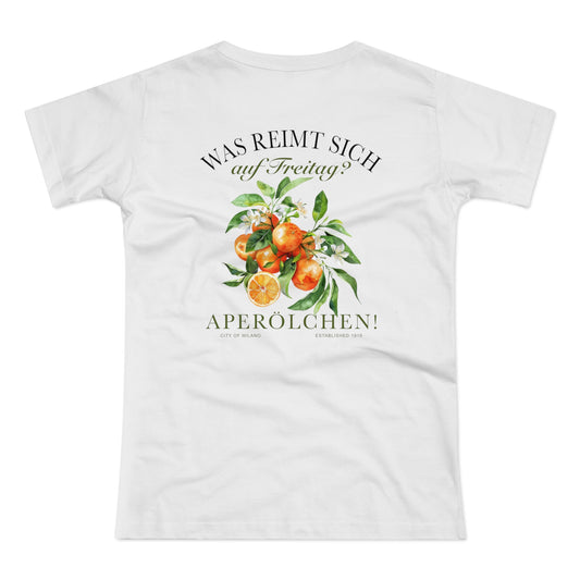 Aperölchen Shirt Freitag Spruch • Lustiges Aperol Tshirt mit Zitrus Print • Geschenk für Spritz Fans • Sommer Vibes • Frauen Shirt Partylook