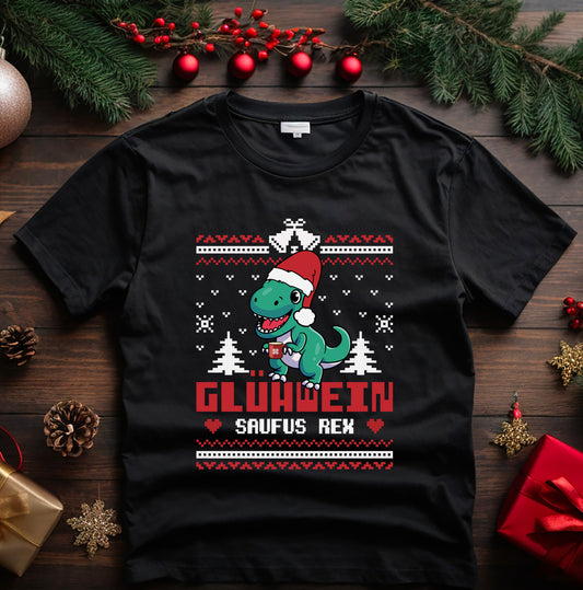 Glühwein Saufus Rex Shirt • Ugly Christmas Tshirt • Lustiges Weihnachtsshirt Alkohol Weihnachtsmarkt Geschenkidee Weihnachten Freundin Gift