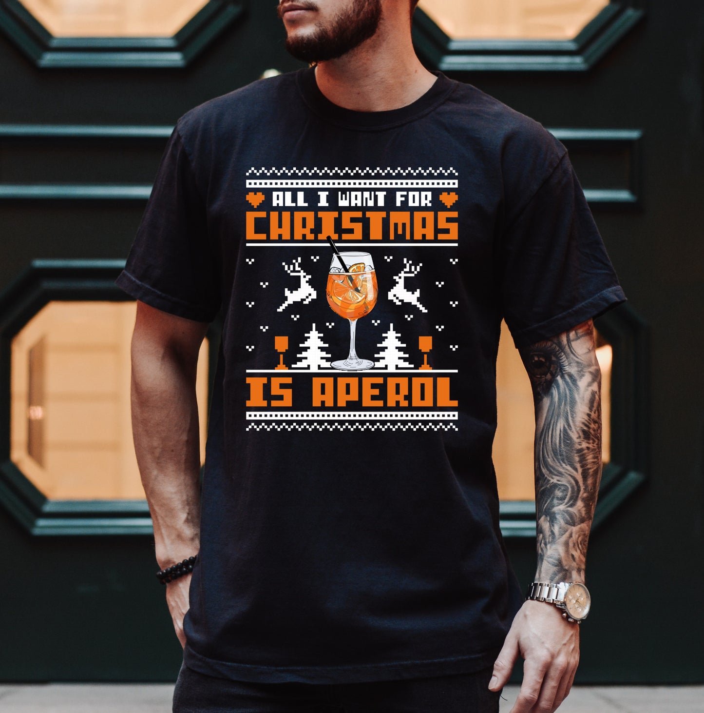 All I Want For Christmas Is Aperol Shirt • Ugly Christmas Tshirt • Aperol Spritz Shirt • Lustiges Weihnachtsshirt • Witziges Wichtelgeschenk