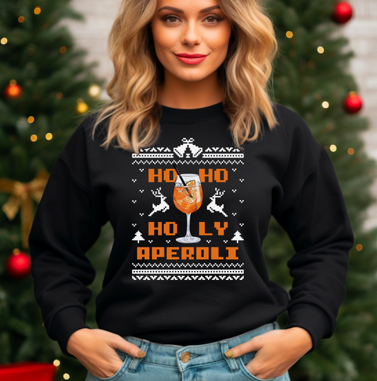 Ho Ho Holy Aperoli Sweatshirt • Aperol Sweater Christmas • Aperol Spritz Pullover Weihnachten • Ugly Christmas Sweater • Weihnachtspullover